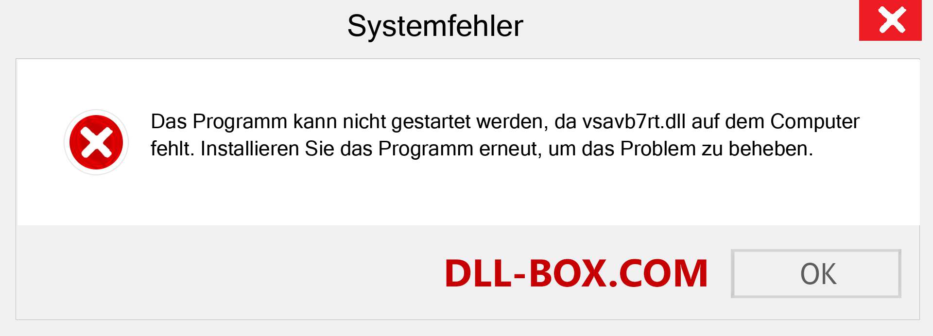 vsavb7rt.dll-Datei fehlt?. Download für Windows 7, 8, 10 - Fix vsavb7rt dll Missing Error unter Windows, Fotos, Bildern