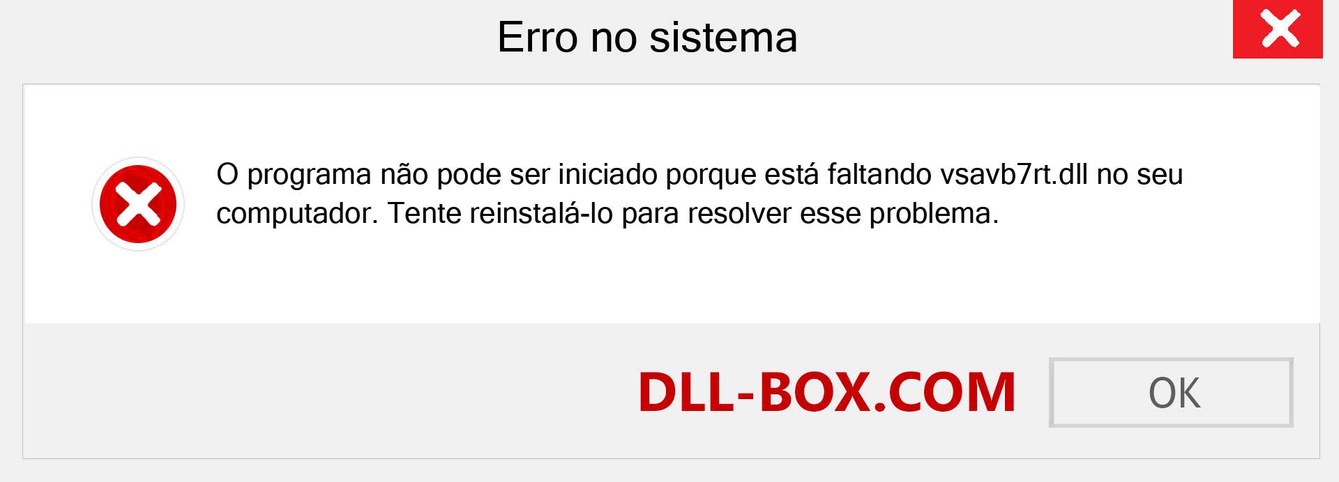 Arquivo vsavb7rt.dll ausente ?. Download para Windows 7, 8, 10 - Correção de erro ausente vsavb7rt dll no Windows, fotos, imagens